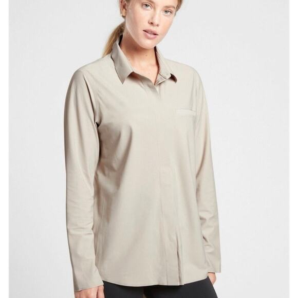 Athleta Tops - Athleta Urbanite Long Sleeve Button Down Relax Fit Performance Top
